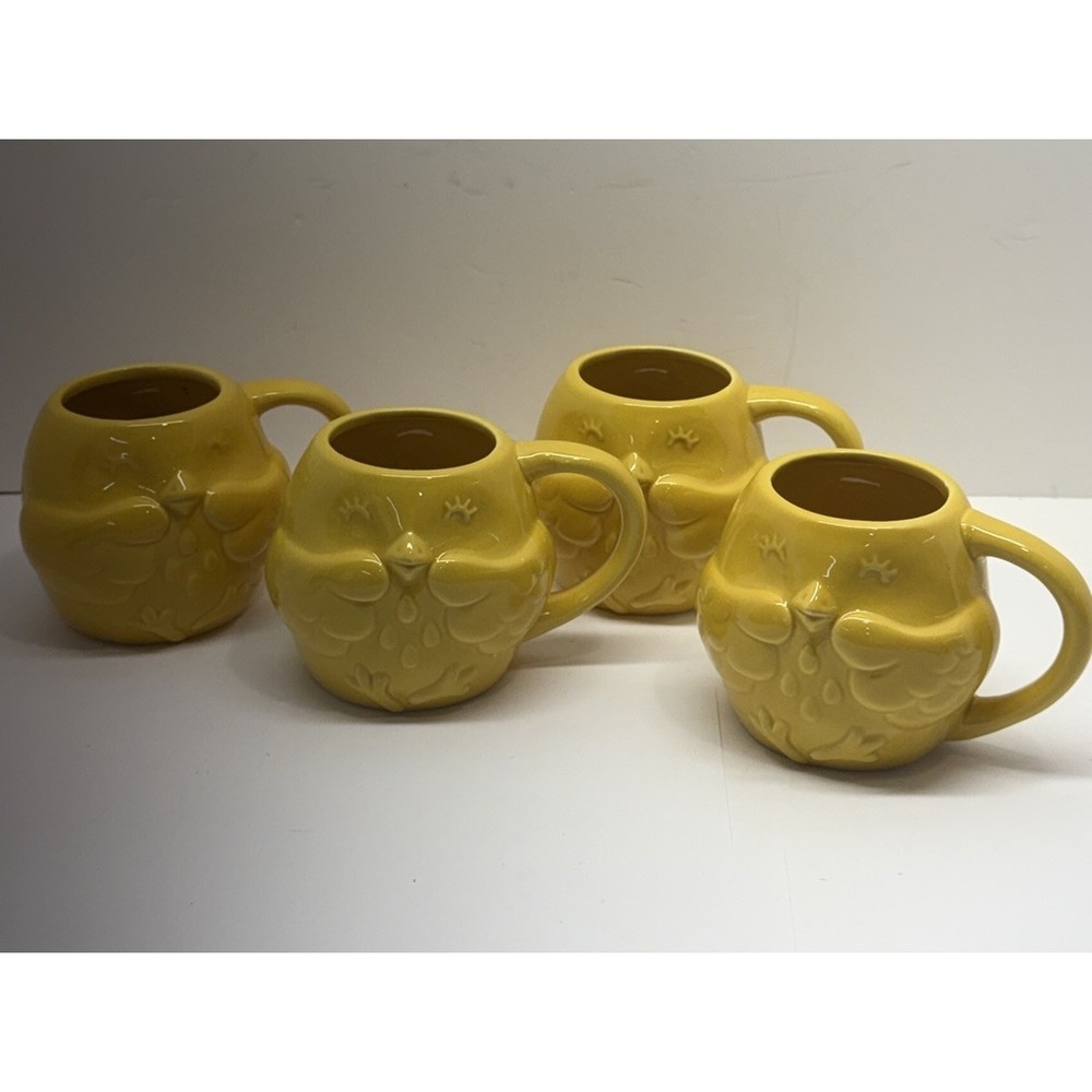Set Of 4 Bright Star Ceramic 13.3oz Chick Coffee Mug! Never Used. Sweet Sunshine